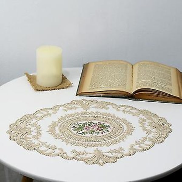 Soikea Kirjailtu Pitsi Fa Läpinäkyvä Tabletti Er Pöytämatto Huonekalujen Suoja
