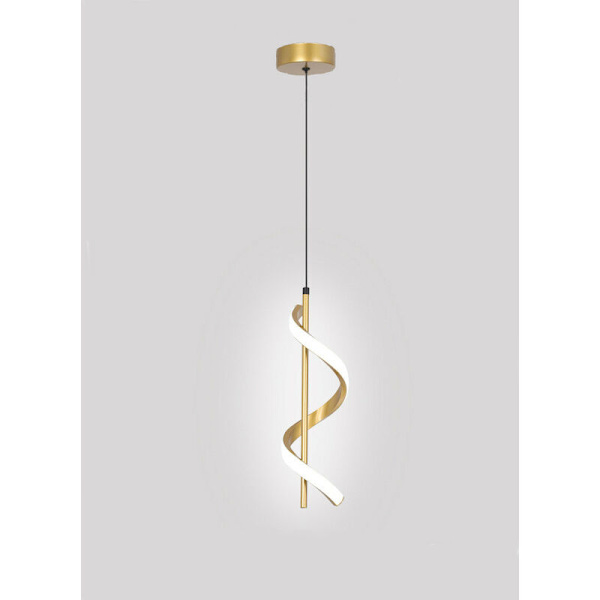 Moderne Pendel Loftlampe LED Spiral Hængende Lampe 2M Justerbar Lysekrone Koldt Hvidt Lys Guld