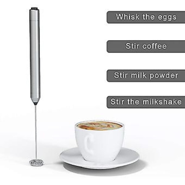Melkeskummer Håndholdt Batteridrevet Mini Mikser Elektrisk Skummaskin For Kaffe Rustfritt Stål Mi