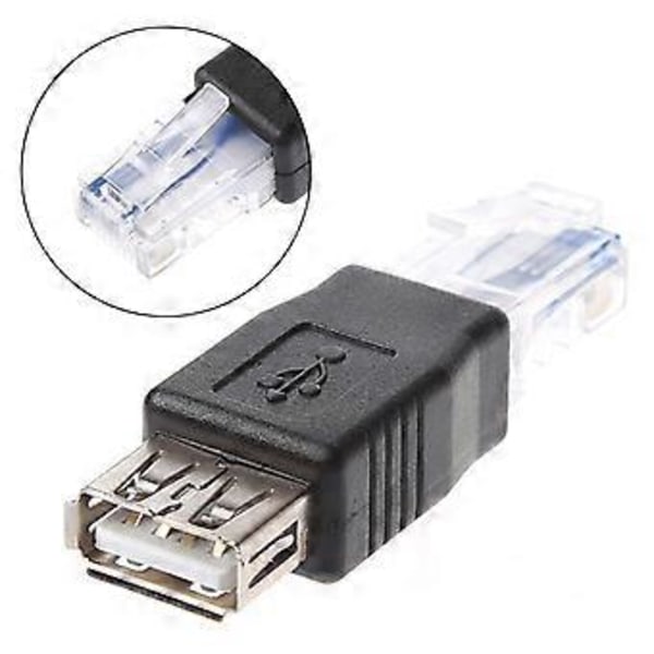 2st USB Typ A Hona Till Ethernet Internet RJ45 Hane Kontakt Konverter Adapter