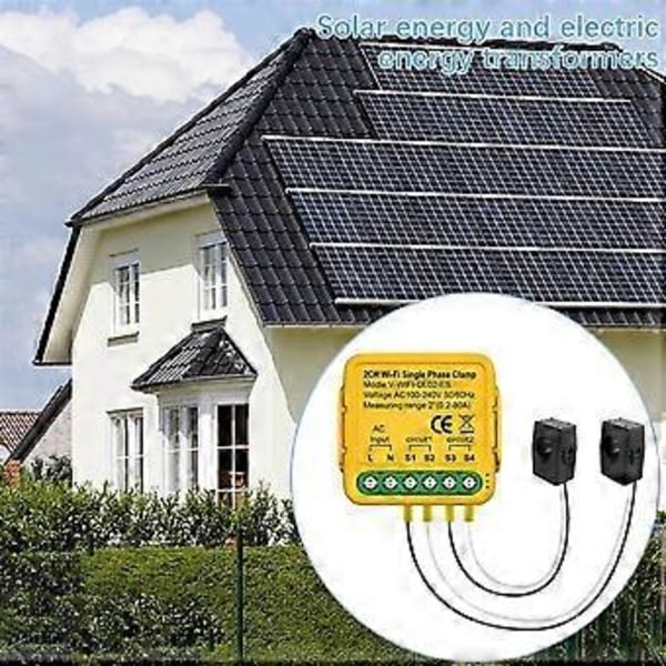 Tuya WiFi Effektmätare Monitor 2CH Realtids Energi Ström Monitor Automatisering Notifikationer Smart Life Fjärrkontroll