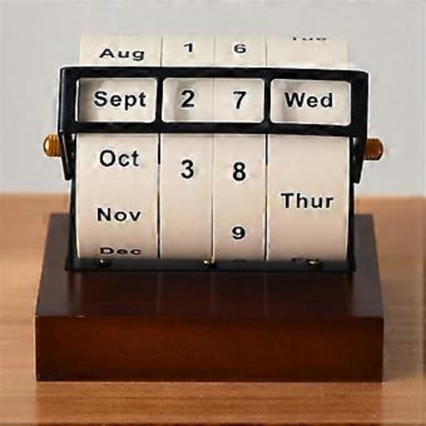 Kalender Trähjul Kalender Hemmakontor Skrivbordsdekorationer Datumvisning Dekorativ Gåva