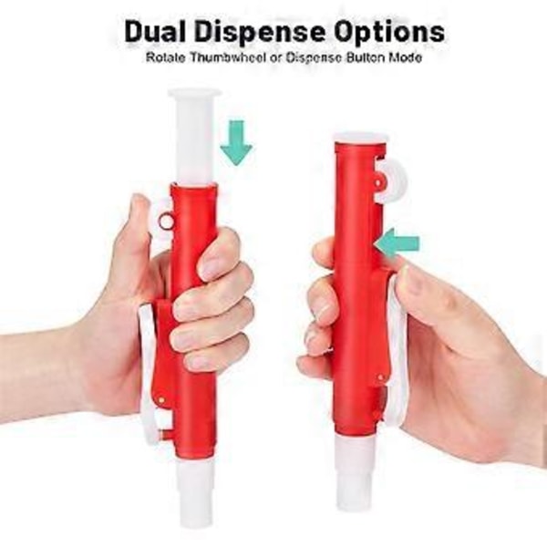 Pipettepumper, 3 stk. laboratoriehåndholdte pumper: 2 ml blå, 10 ml grøn, 25 ml rød, passer til glas- eller plastikpipetter