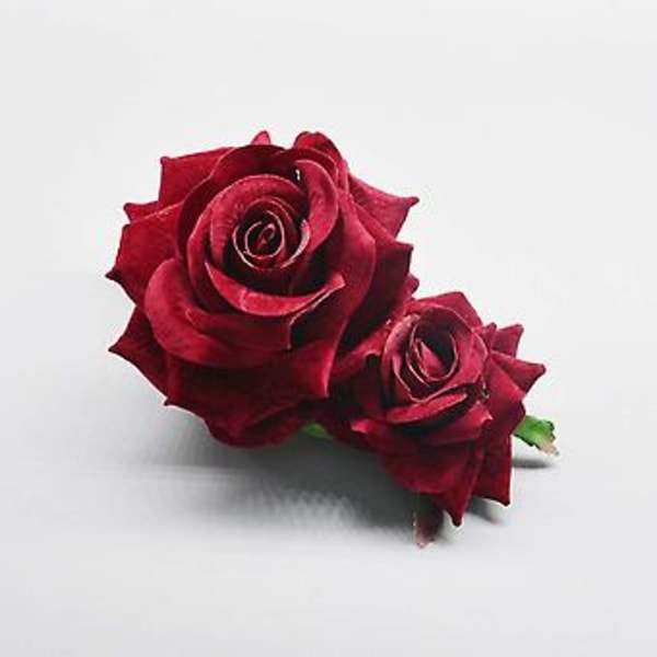Hårnål med blomma, roshårklämma, elegant blomspänne, roshåraccessoarer för kvinnor (d-4)