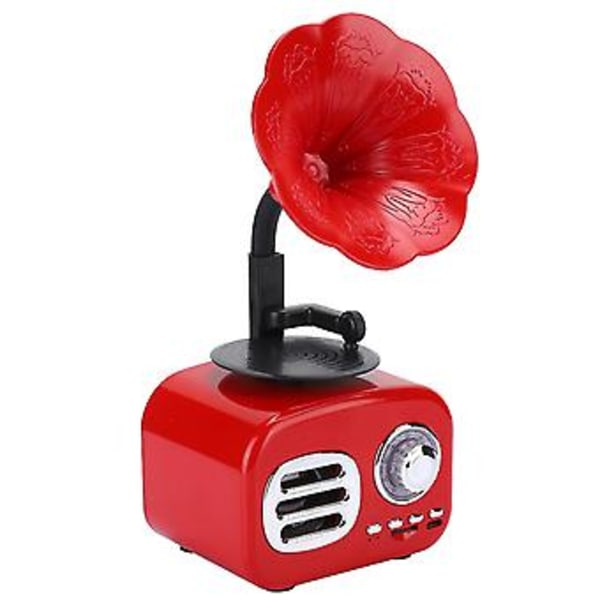 Mini Retro Bluetooth Smart Högtalare Portabel Högtalare Musikspelare för Skrivbord Laptop Röd