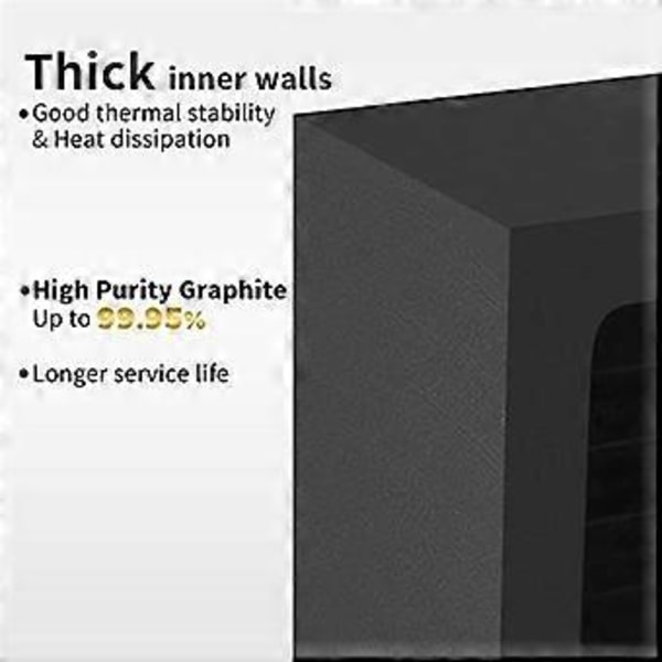 2-pack (2+1) Grafitgjutformar Degel för Gjutning Form Raffinering Metall Koppar Guld Silver Aluminium Mässing