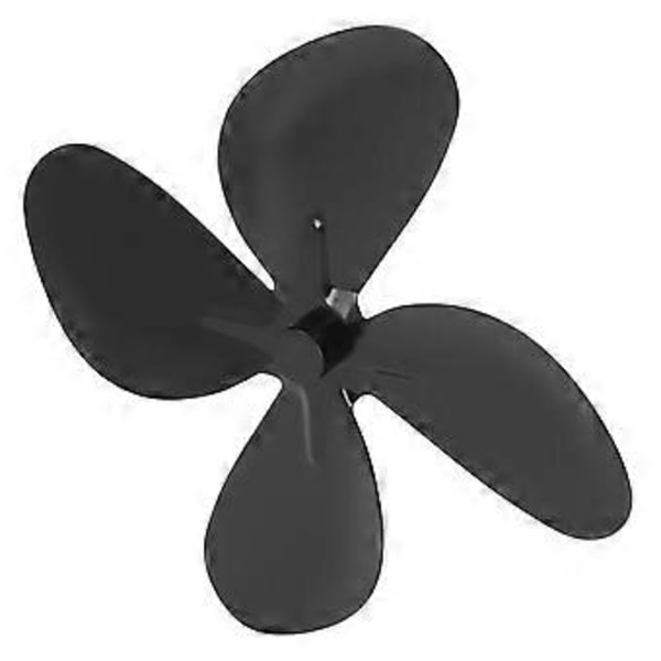 Udskiftningsblad til ovnventilator, aluminiumslegering, pejsventilator, 4 blade med sekskantnøgle, skrue, sort