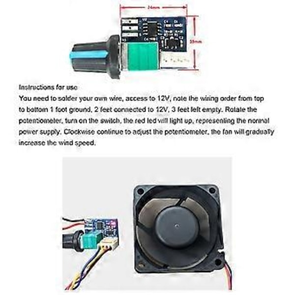 3 st Datorfläktkontroller PWM Hastighetsregulator 12V Enkelriktad 4-Pin Lågeffekts Tyst Fläktkontroller