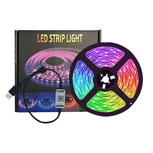 Led-remsa 5m ljusremsa belysning, ljusstång Rgb Smd ljusslingor, led-lampor för fest, sovrum, hem, TV, köksdekoration