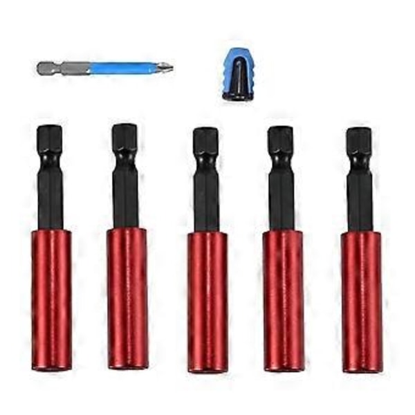 5 ST Magnetisk Förlängningshylsa Borr Bit Hållare 1/4 Tum Hex Elverktyg, Magnetisk Förlängningsbitshållare, Hex Skaft S2 A