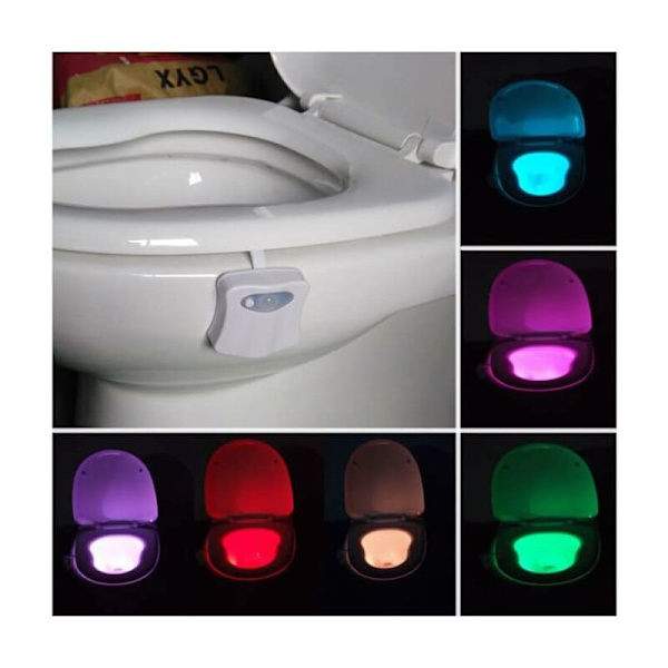 LED-WC-valo / Liiketunnistimella varustettu valo WC:hen ja kylpyhuoneeseen / Yövalo 16 eri värillä - Denuotop