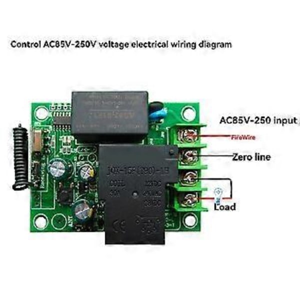 433MHz Universaali Langaton Kaukosäädin Kytkin AC220V Relemoduuli ja 500m Lähetin Valolle/Autotallin Portille/Moottorille