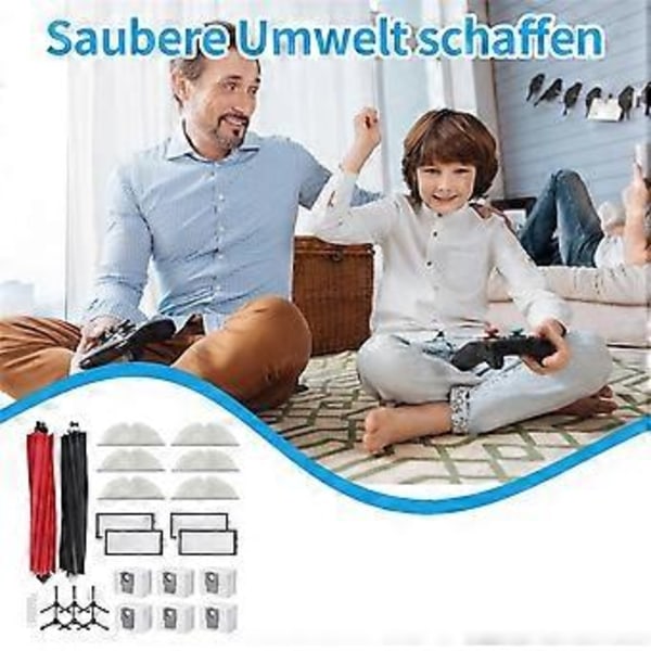 Tilbehørssett for Q8 Max+ / Q8 Max / Q5 Pro+ / Q5 Pro Støvsuger Hovedbørste Sidebørste HEPA-filtre