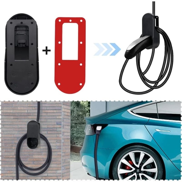 EV-laderkabel veggkontakt, ladepistolbrakett, ladepistolholder, for Tesla Model 3 Model Y