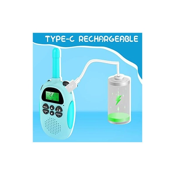 Lasten Walkie Talkie -lelut 3-12-vuotiaille VOX USB-ladattava Walkie Talkie 16 kanavalla 2-suuntaisella radiolla ja taskulampulla, 3 mailia ulkoiluseikkailuihin