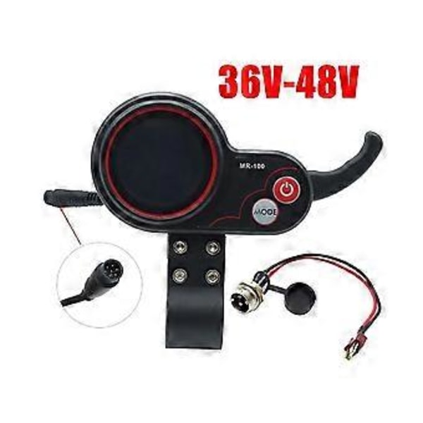 Mr-100 LCD Display Mätare Instrumentpanel 6pin+t-typ Kabel För Elektrisk Scooter Tillbehör