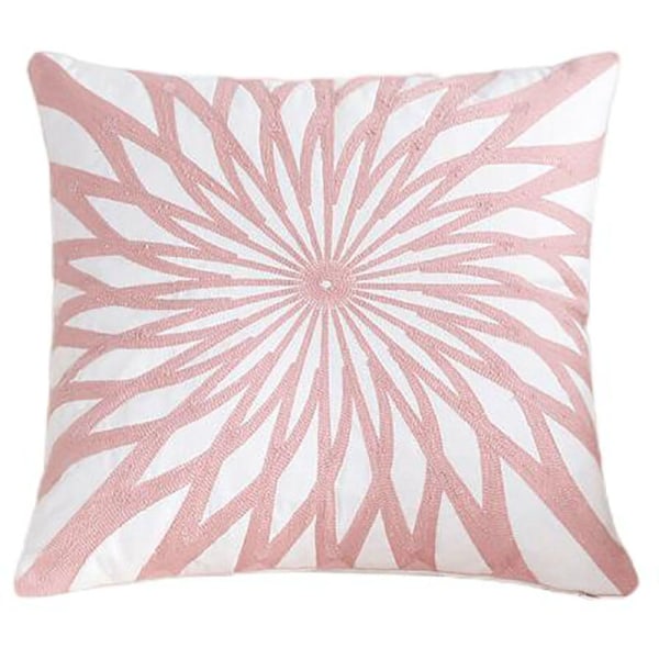 Set of 2 Embroidered Decorative Pillows, Inserts & Covers, Accent Pillows, Throw Pillows with Cushion Inserts Included 18x18 (Pink)-Pink1