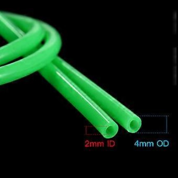 Vihreä silikoniletku, elintarvikelaatuinen silikonikumiletku, joustava letku, vesiputki pumpun siirtoon, elintarvikekoneiden liitosputket, 2 mm sisähalkaisija x 4 mm ulkohalkaisija