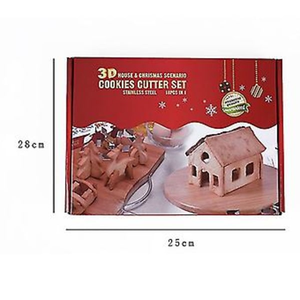18 stk. 3D Pepperkake Rustfritt Stål Scenario Ie S Sett Kjeksmug