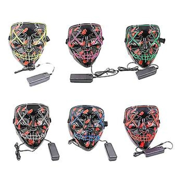 The Up Wire Pur Maske Kostyme Led Fluorescerende Rød