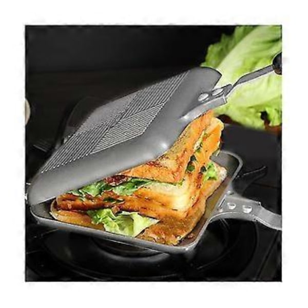 Dobbeltsidig Sandwichpanne Non-stick Sammenleggbar Grill Stekepanne For Brød Toast Frokostmaskin Kjøkkenutstyr