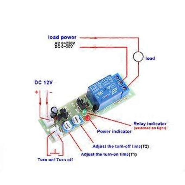 12V DC Ääretön Sykli Viive Ajoitus Ajastin Rele PÄÄLLE POIS Kytkin Silmukkamoduuli Tri