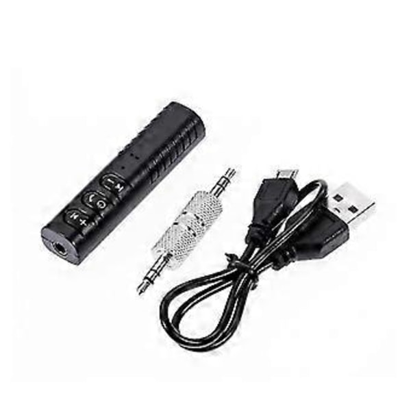 Trådløs bilmottaker Auto 3.5mm Aux Musikk Håndfri Adapter Stereo System Fjernkontrollen (1 stk, Svart)