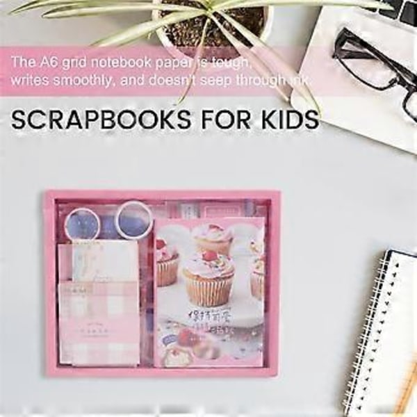 Æstetisk Scrapbogssæt (348 stk.), Junk Journal Sæt med Journalførings-/Scrapbogsmaterialer, Papirvarer (A)