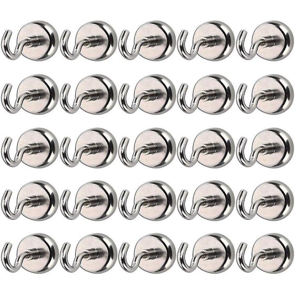 25-pack magnetiska krokar, 10 kg dragkraft