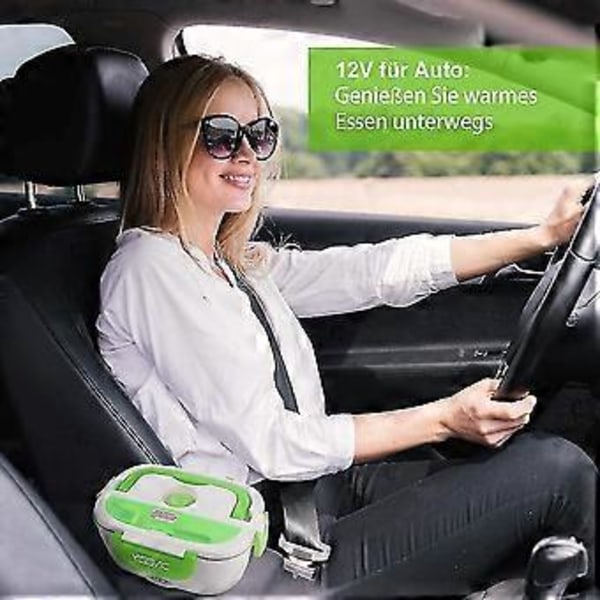 Elektrisk Matlåda Bil Rostfritt Stål On The Go Mat Elektrisk 1.2l Matbehållare Låda För Bil