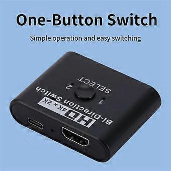 4K X 2K-kompatibel Switch Bi-Direction 2 Portar Splitter Switch för Laptop PC /4 TV Box Adapter(B)