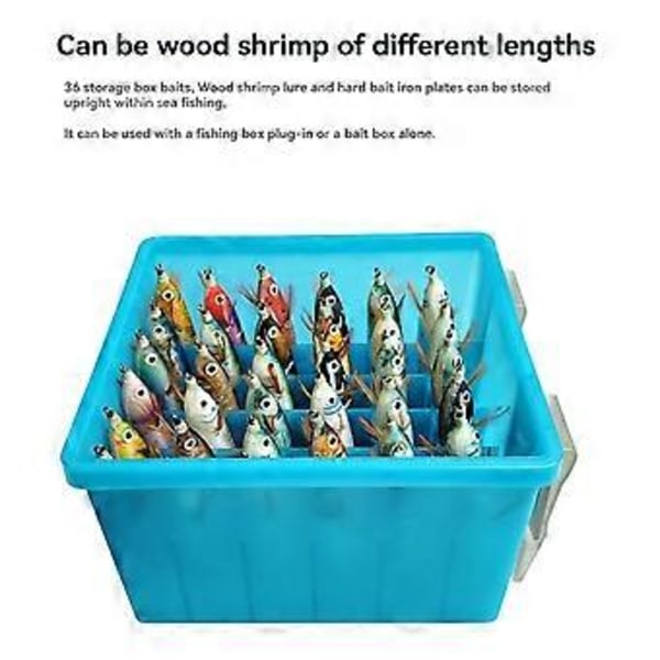 Fiskeslukboks 36 Ruter Squid Jig Oppbevaringsboks Octopus Egi Organizerboks Hard Bait Container Case med Selvlysende, C