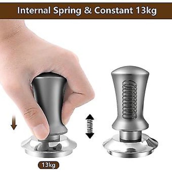 Tamper, Espresso Tamper, Barista Tamper med Kalibrerad, Mindre Stålbas