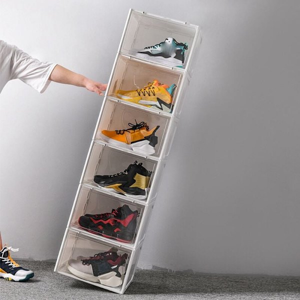 Transparent magnetisk sugkopp sneaker förvaringslåda för basketbollsskor skoskåp genomskinlig skoskåp