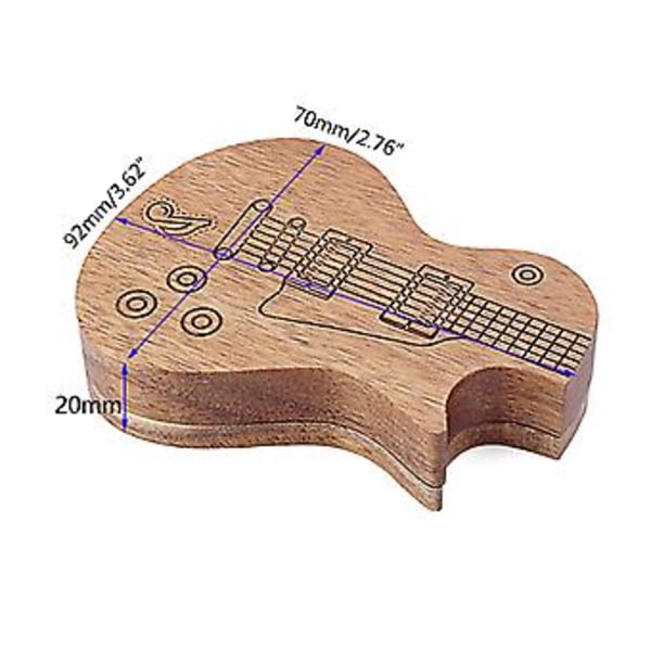 Återanvändbar Solid Trä Bärbar Gitarrplektrum Organiseringslåda Gitarrtillbehör