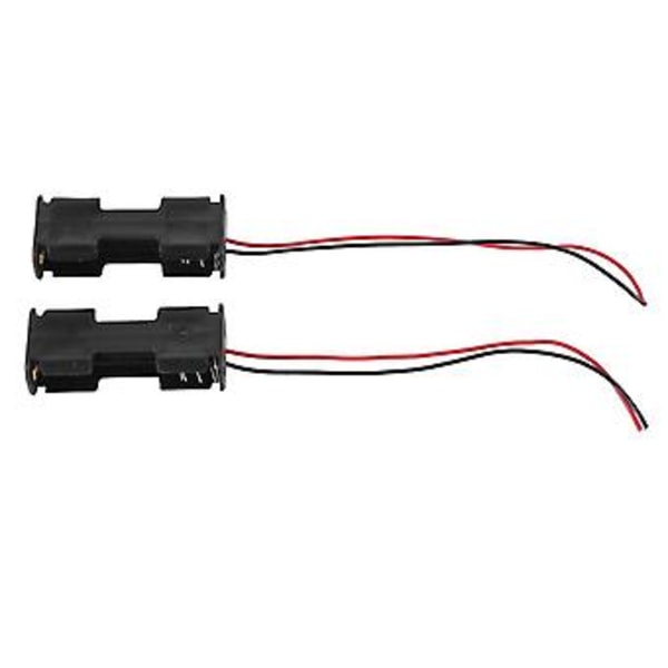 2st Dubbelsidig Öppningsram 2 X 1.5v Aa Batterihållare Svart