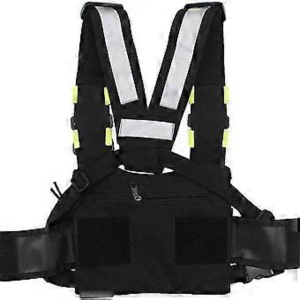 Walkie Talkie Dubbel Bröstväska Radio Reflex Bröstsele Hållare Väska Väst Rig Walkie Talkies Front Pack Fodral B