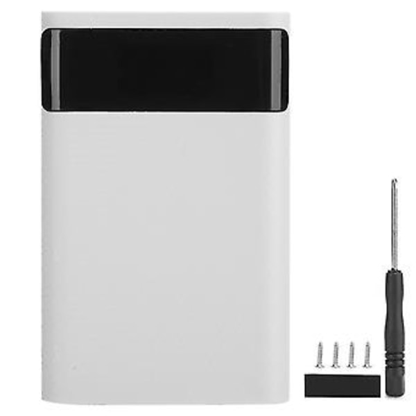 KA4 Høj Kvalitet ABS 4 X 18650 Bærbar DIY Normal Batteriboks Uden Svejsning Mobil Strømkasse Kit til Opladning blanc