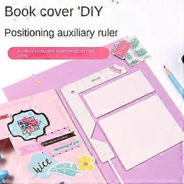 Bokomslagsguide, 5-i-1 Bokbindingssett, Rustfrie sett for Journal, Album, Planlegger, Kalender