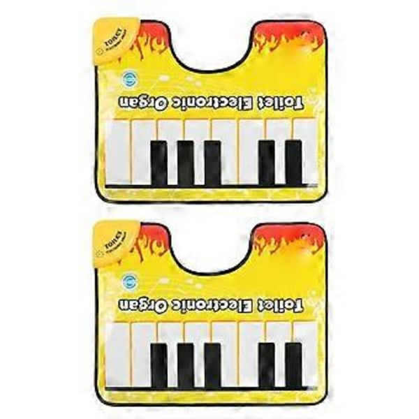 Kunstnerisk Piano Lyd Baderomsteppe, Attraktiv Gulvmatte med Piano Lyd, Elektronisk Musikkteppesett for Toalett