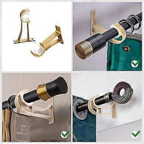 Gardinstångsfästen i aluminiumlegering med enkelhål, takfäste för gardinstänger för duschar, gardinstänger över dörrar (4 st)