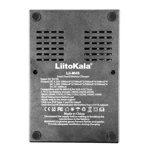 Liitokala Lii-m4s batterioplader til 26700 18650 26650 21700 Aa Touch Button LCD Display Test batteriopladerens kapacitet