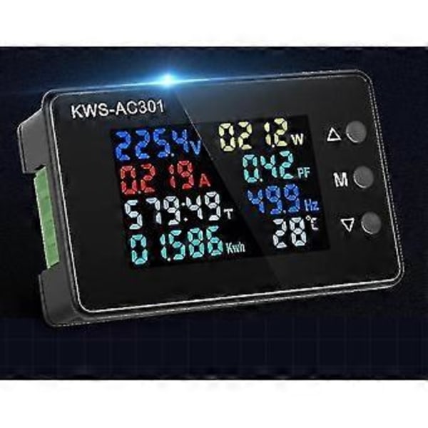Digitalt Display Strøm Voltmeter 50-300v Ac Wattmeter Multifunktionel Elektrisk Måler Detektor Ac100a