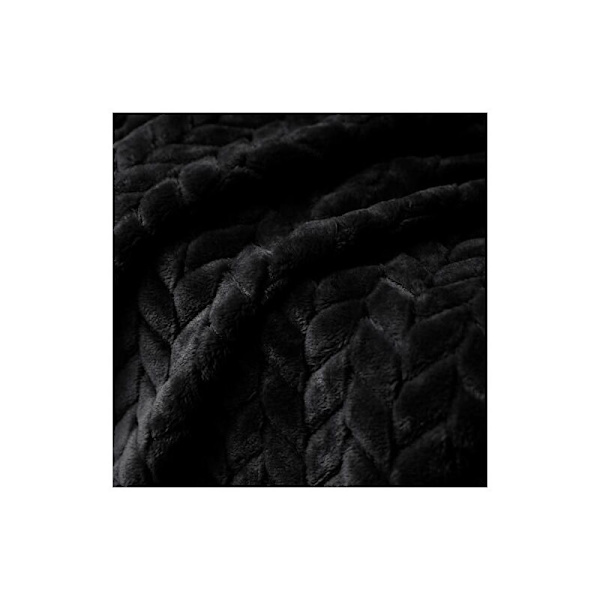 Super blød flanneldyne, høj kvalitet mikrofiber, sort 127 x 178 cm, hyggelig og varm, egnet til alle årstider