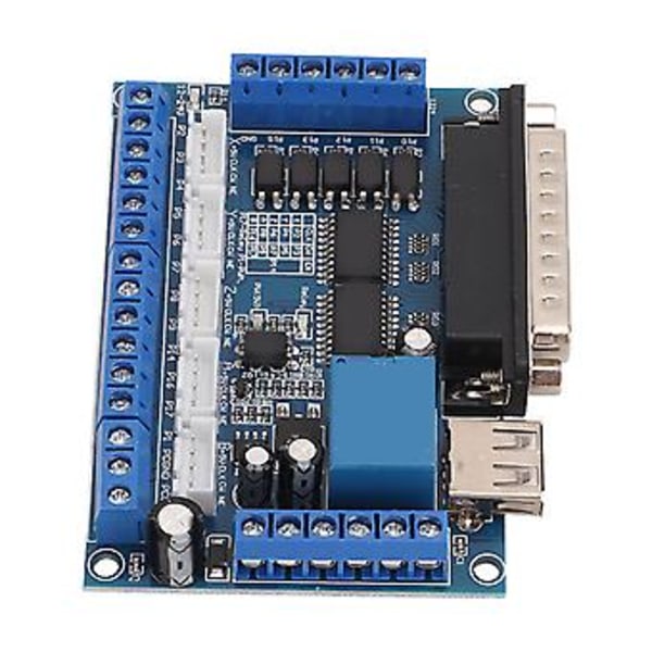 5-axlig Stegmotordrivrutins Interfacekort med Optokopplarisolering USB DB25-kabel Blå