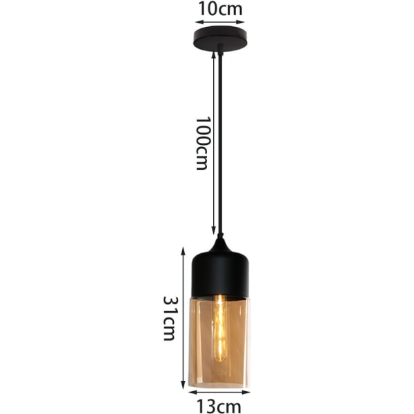 Enkel moderne loftslampe indendørs pendel lys sort lysekrone lampeskærm
