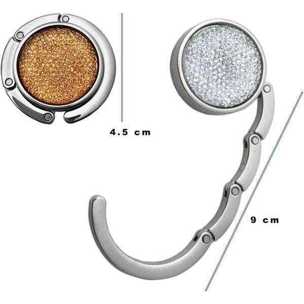 Foldbar Pungholder, Foldbar Pung Krog, Metal Foldbar Pung Krog, Taskeholder til Bord, Rund Pungholder, Taskekrog (Sæt med 3)-Fei Yu