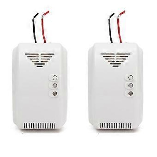 2 stk. 12V LPG Propan Butan Brændbar Gas Lækage Alarm Detektor Sensor LED Flash Alarm Lyd Motor