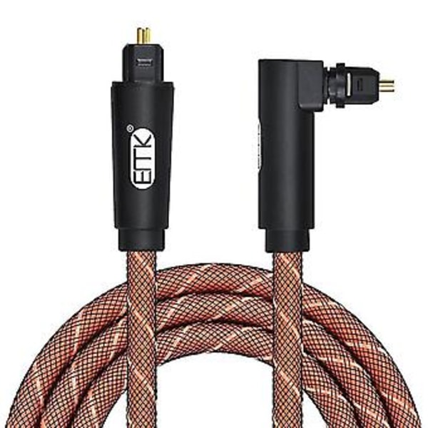 90 Graders Optisk Kabel 5.1 Digital Lyd Spdif Fiberoptisk Audio Toslink Kabel 1m
