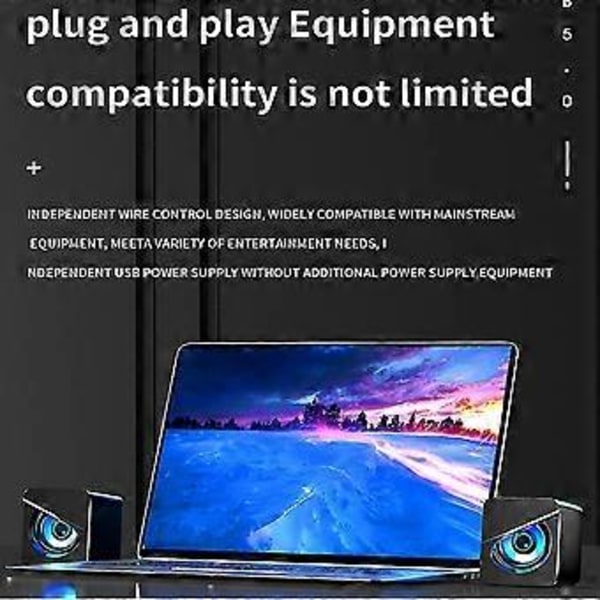 Datorhögtalare Trådbundna USB-drivna Minihögtalare Med Stereoljud PC-högtalare Multimedia Volymkontroll Högtalare För PC-skärm Stationär Dator Laptop Gaming
